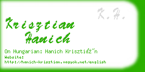 krisztian hanich business card